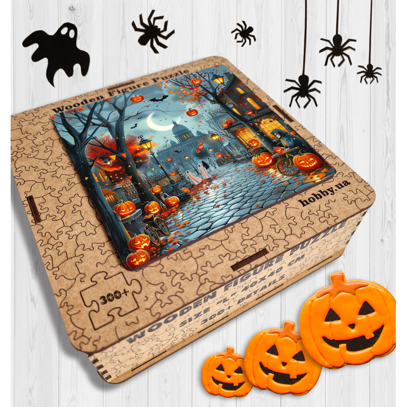 Wooden shaped puzzle Halloween 40x40 cm HLW008